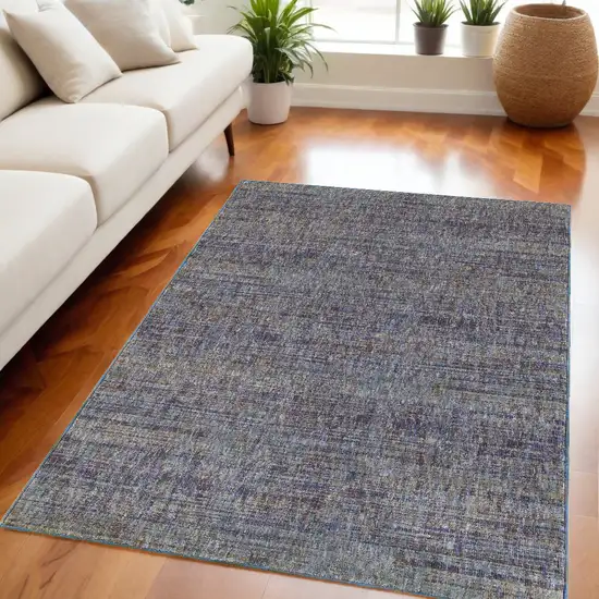 Blue and Ivory Power Loom Area Rug Photo 1