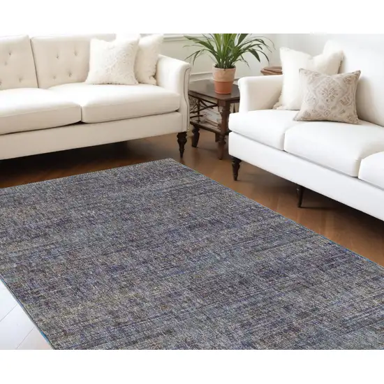 Blue and Ivory Power Loom Area Rug Photo 1