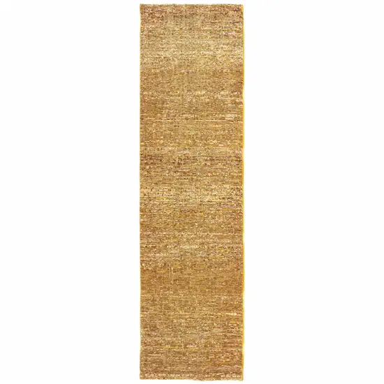 Gold Rust Brown Ivory Purple And Lavender Power Loom Stain Resistant Runner Rug Photo 1