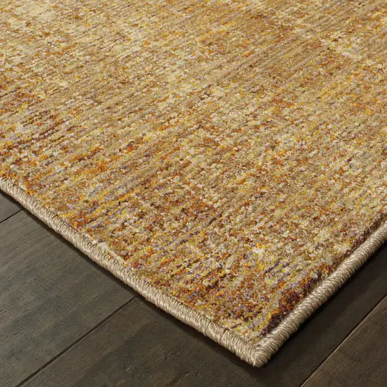 Gold Rust Brown Ivory Purple And Lavender Power Loom Stain Resistant Runner Rug Photo 4