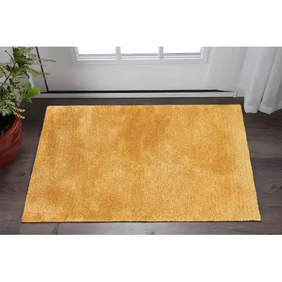 Gold Shag Hand Tufted Area Rug Photo 1