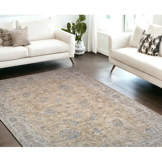 Gold Southwestern Power Loom Stain Resistant Area Rug Photo 1