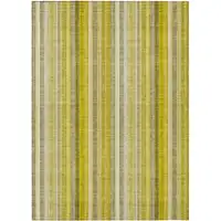 Photo of Gold Striped Washable Non Skid Indoor Outdoor Area Rug