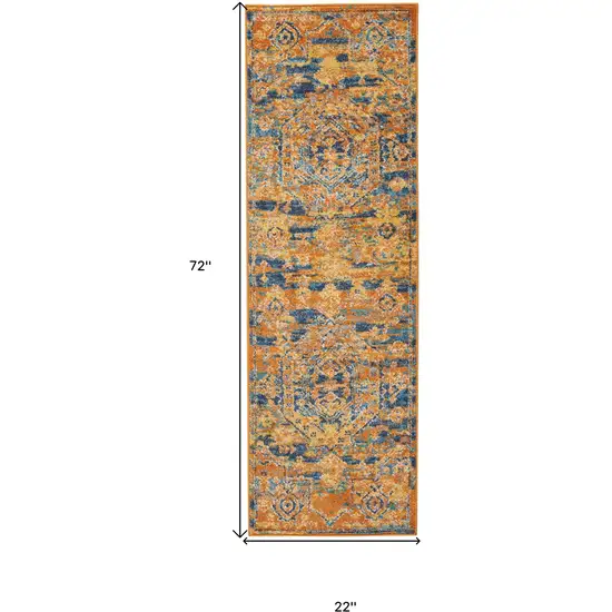 6' Sunset Power Loom Runner Rug Photo 9