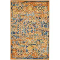 Photo of Gold and Blue Antique Scatter Rug