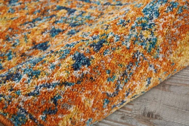 Gold and Blue Antique Scatter Rug Photo 2