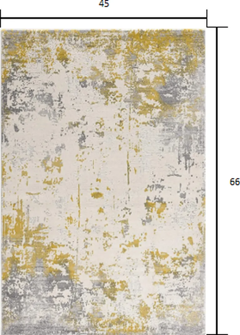 Gold and Gray Abstract Area Rug Photo 2
