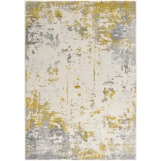 Gold and Gray Abstract Area Rug Photo 6