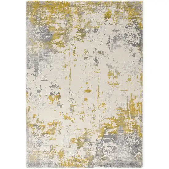 Gold and Gray Abstract Area Rug Photo 4