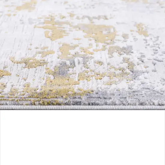 Gold and Gray Abstract Area Rug Photo 3