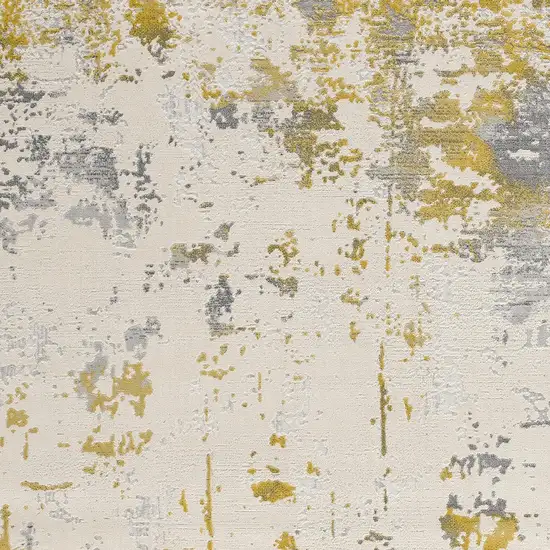 Gold and Gray Abstract Area Rug Photo 1