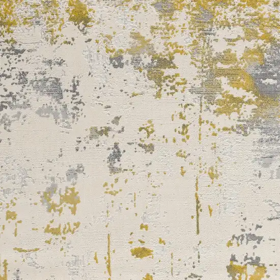 Gold and Gray Abstract Area Rug Photo 1