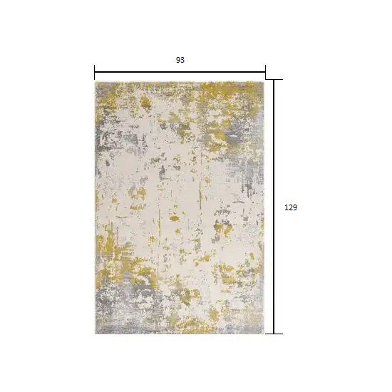 Gold and Gray Abstract Area Rug Photo 2