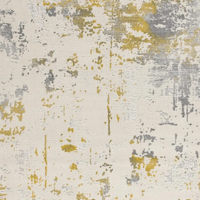 Gold and Gray Abstract Area Rug Photo 1