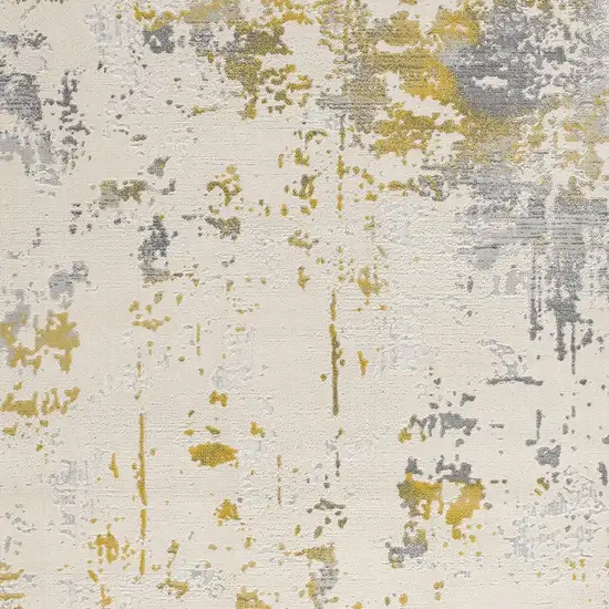 Gold And Gray Abstract Area Rug Photo 5