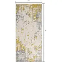 Photo of Gold and Gray Abstract Runner Rug