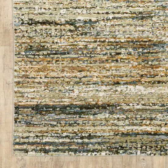 Gold and Green Abstract Area Rug Photo 2