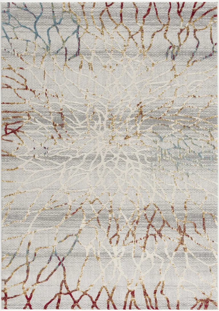 Gold and Ivory Abstract Branches Area Rug Photo 4