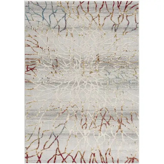 Gold and Ivory Abstract Branches Area Rug Photo 4