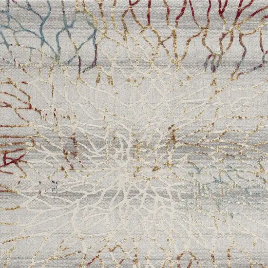 Gold And Ivory Abstract Branches Area Rug Photo 5