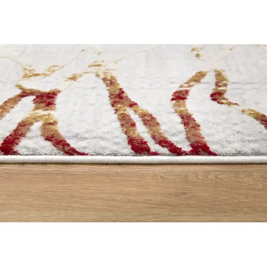 Gold and Ivory Abstract Branches Area Rug Photo 1