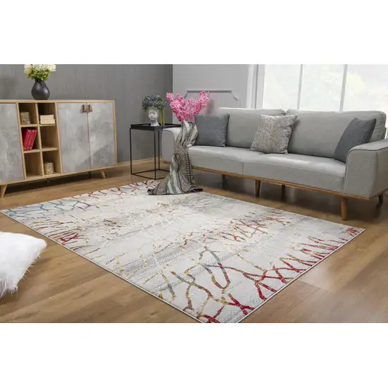 Gold and Ivory Abstract Branches Area Rug Photo 6