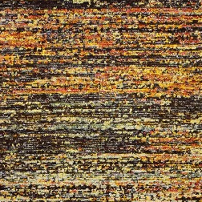 Gold and Slate Abstract Runner Rug Photo 3