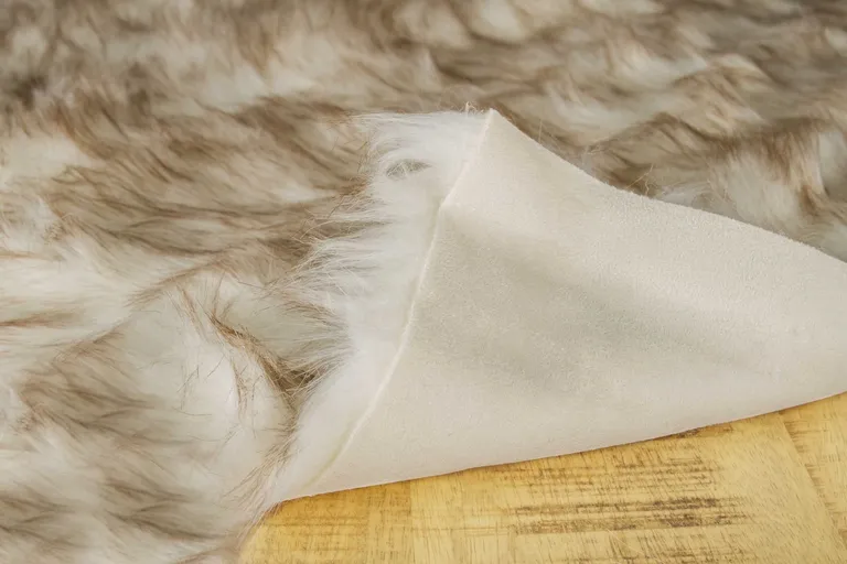 Gradient Brown Faux Sheepskin Area Rug Photo 2