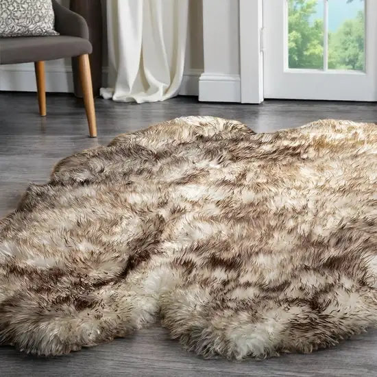 Chocolate Genuine Sheepskin Ombre Flokati Handmade Area Rug Photo 1