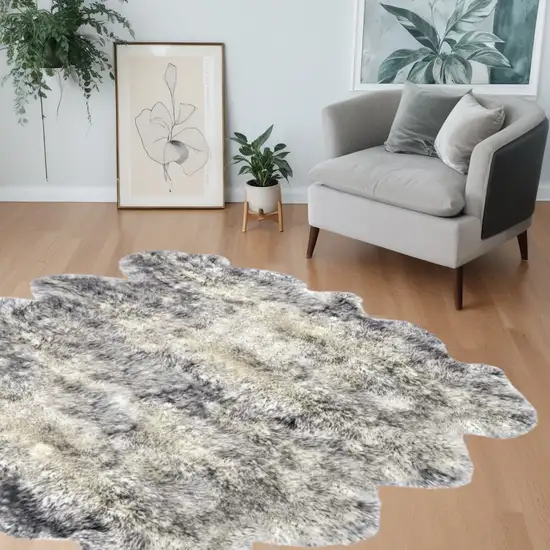 Gradient Gray Animal Print Area Rug Photo 1