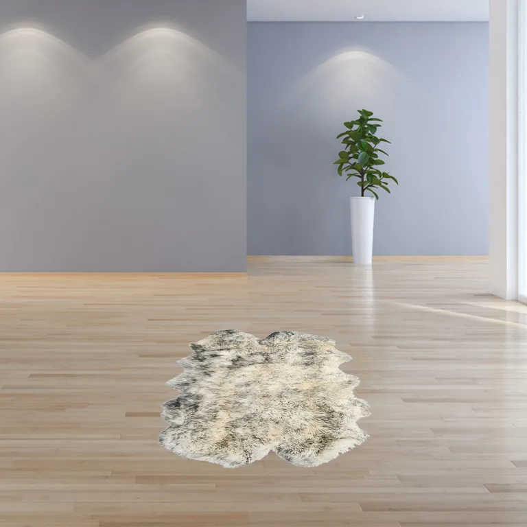 Gradient Gray Quattro Sheepskin - Area Rug Photo 3