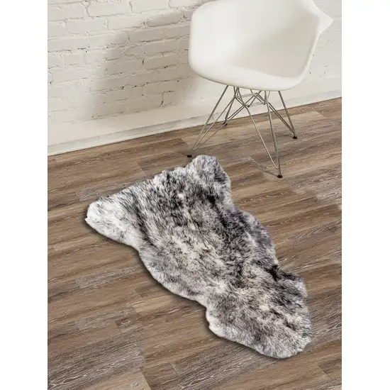 Gradient Gray Single Sheepskin - Area Rug Photo 2