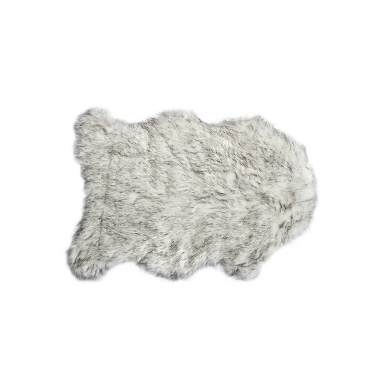 Gradient Grey Faux Sheepskin - Area Rug Photo 1