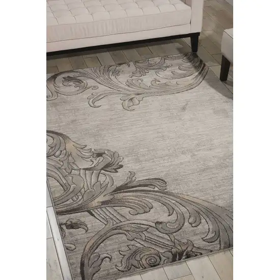 Graphite and Black Floral Vines Area Rug Photo 4