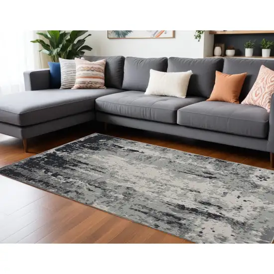 Gray Abstract Area Rug Photo 1