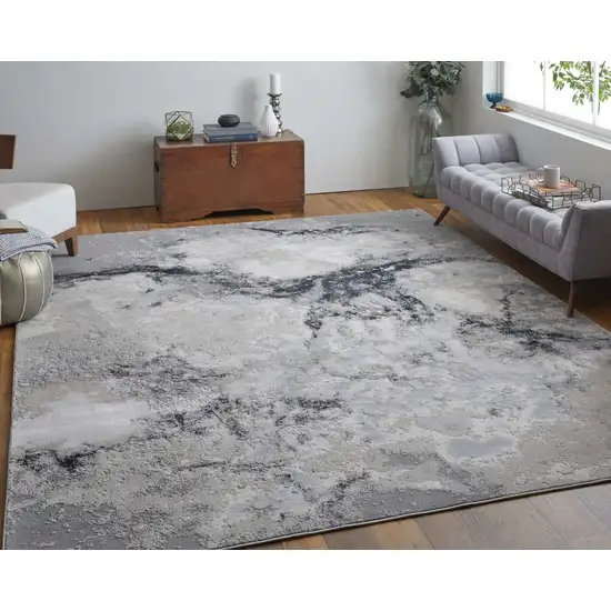 Gray Abstract Area Rug Photo 5