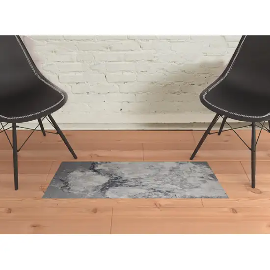 Gray Abstract Area Rug Photo 2