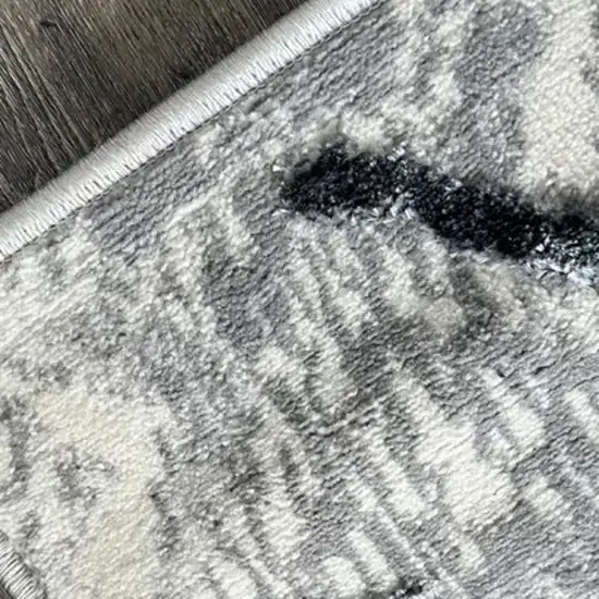 Gray Abstract Area Rug Photo 9