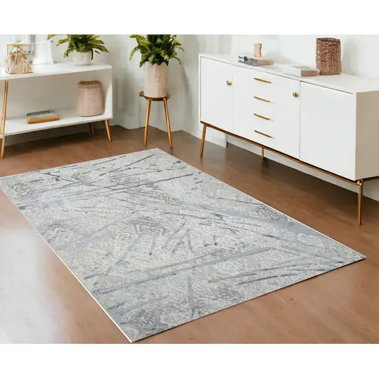 Gray Abstract Area Rug Photo 2