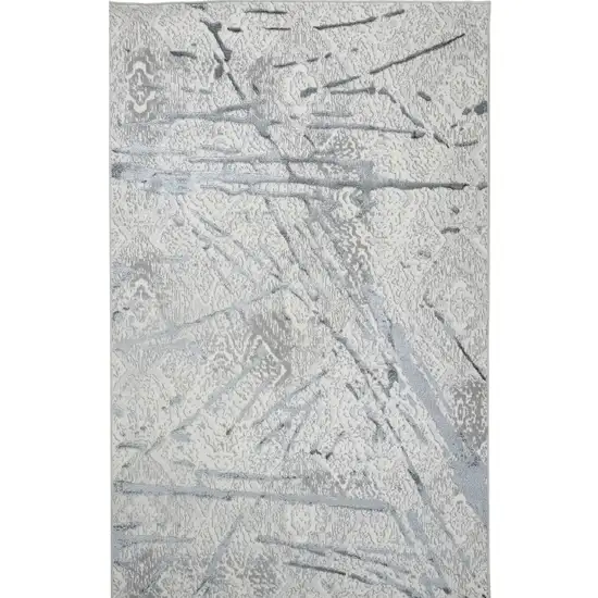 Gray and Silver Abstract Area Rug Photo 2