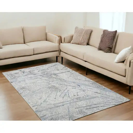 Gray Abstract Area Rug Photo 2