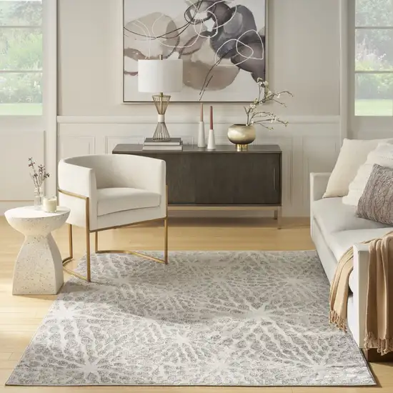 Gray Abstract Area Rug Photo 9