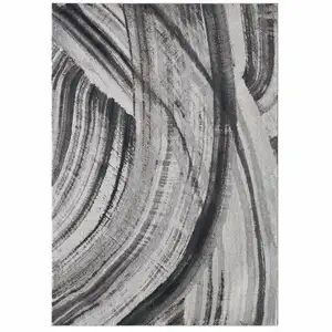 Photo of Gray Abstract Dhurrie Area Rug