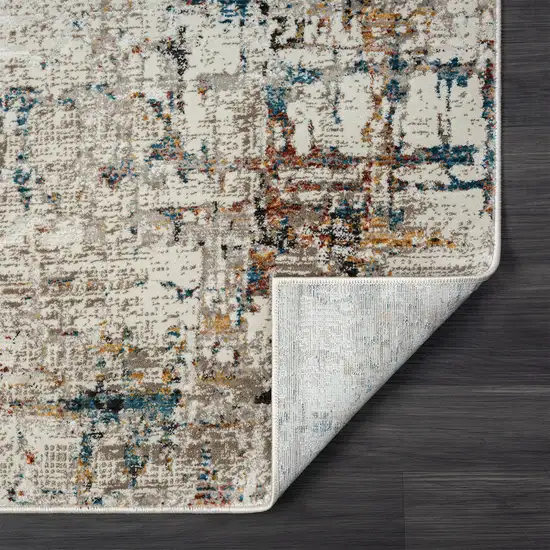 Gray Abstract Distressed Area Rug Photo 6