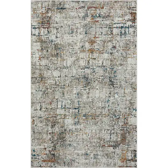 Gray Abstract Distressed Area Rug Photo 1