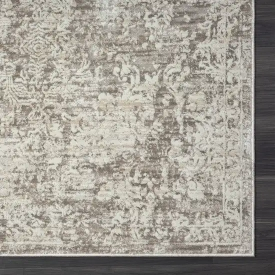 Gray Abstract Distressed Area Rug Photo 3