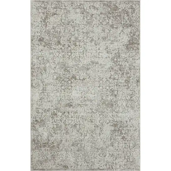 Gray Abstract Distressed Area Rug Photo 1