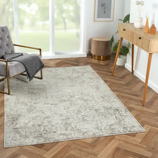 Gray Abstract Distressed Area Rug Photo 8