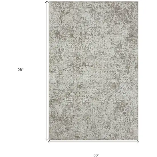 Gray Abstract Distressed Area Rug Photo 9