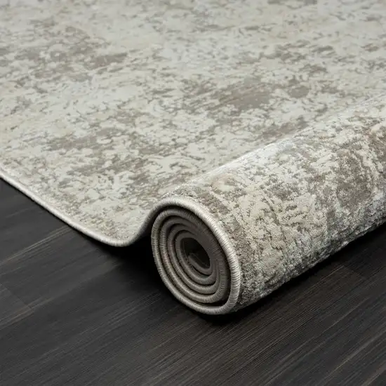 Gray Abstract Distressed Area Rug Photo 9